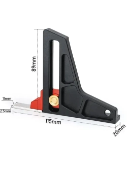 Линейка для циркулярной пилы, фрезера 115мм х 89мм / Угольник столярный.