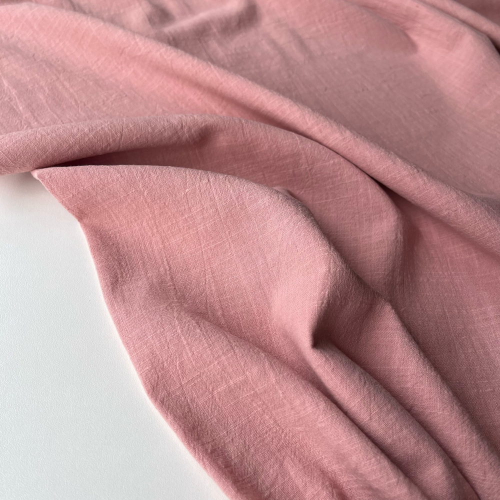 Хлопок "под Лён" Пудрово-розовый