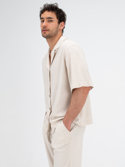 Костюм льняной с брюками. Песок