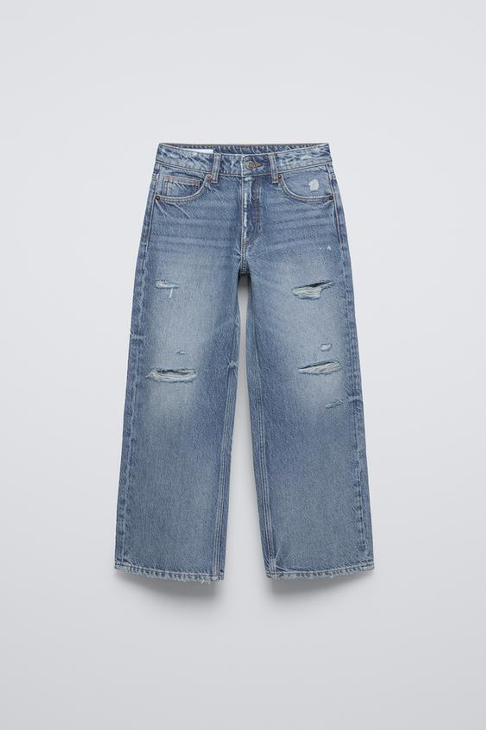 ZARA ДЖИНСЫ С ШИРОКИМИ ШТАНИНАМИ, СИНИЙ