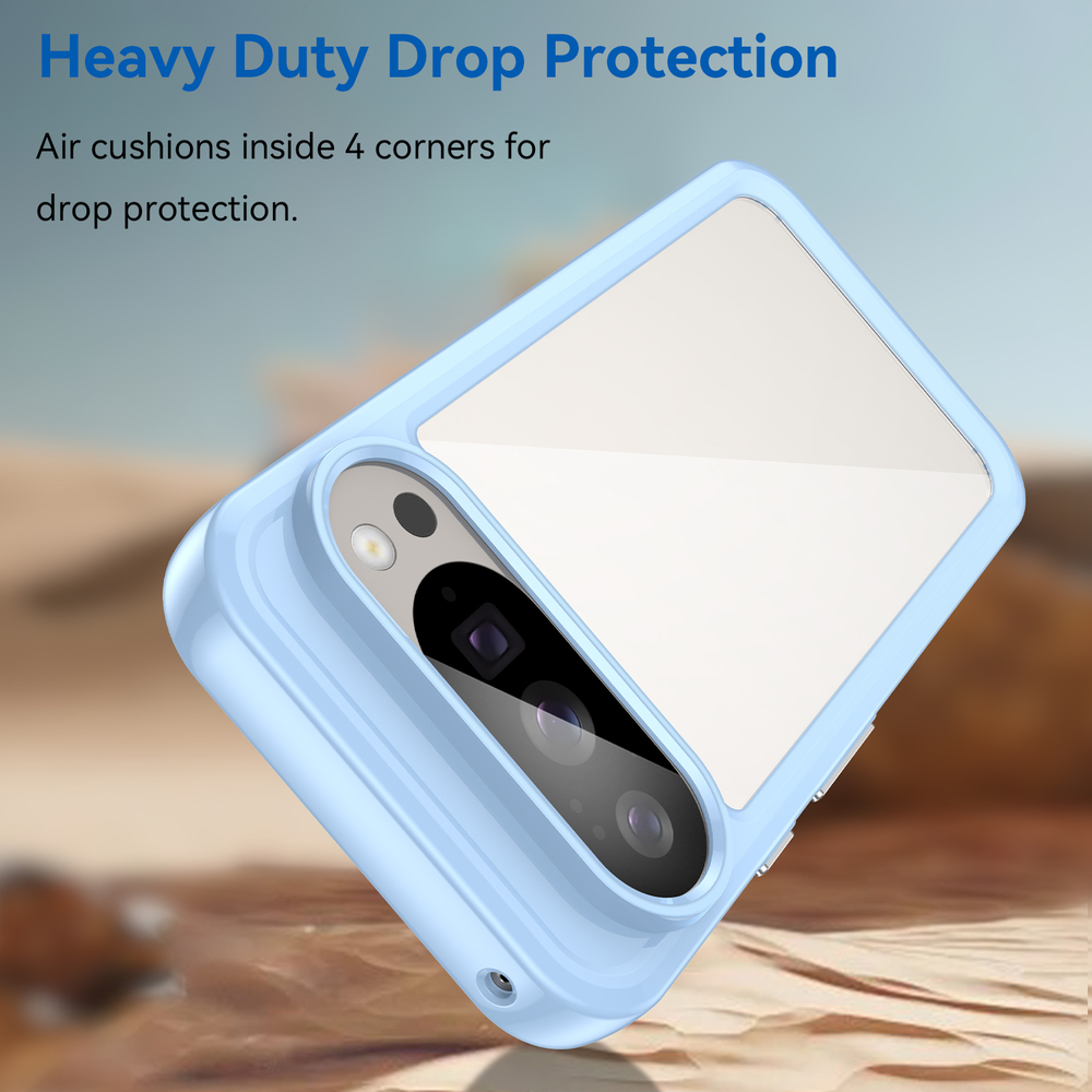 Противоударный чехол для смартфона Google Pixel 10 и 10 Pro, усиленные защитные рамки синего цвета