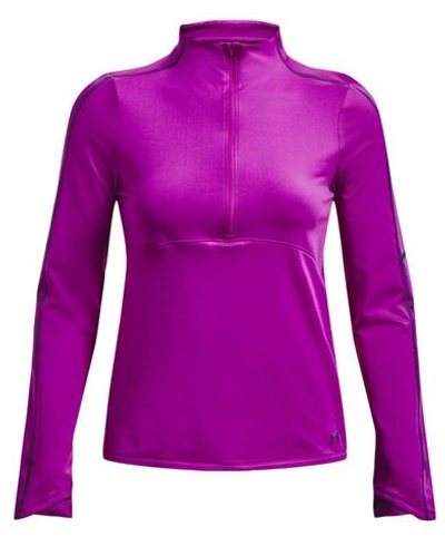 Женская теннисная футболкаUnder Armour Train Cold Weather 1/2 Zip - Purple