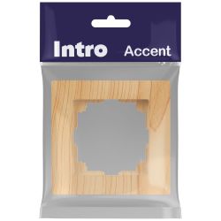 Рамка для розеток и выключателей Intro Accent 6-501-11 на 1 пост, СУ, сосна | Intro