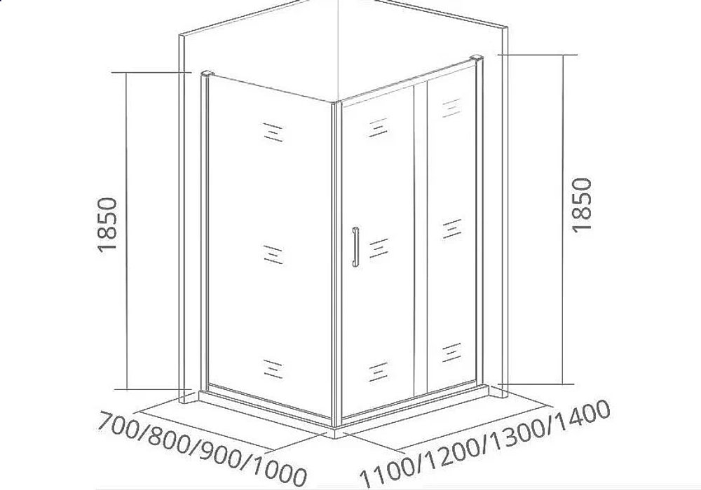 Душевой уголок Good Door Infinity WTW+SP+SP 120х90 стекло матовое/профиль хром