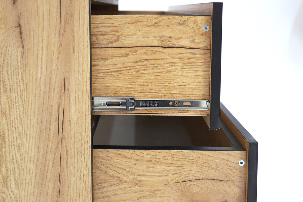 Комод Ивару Виртон-3 с надстройкой, Дуб крафт золотой