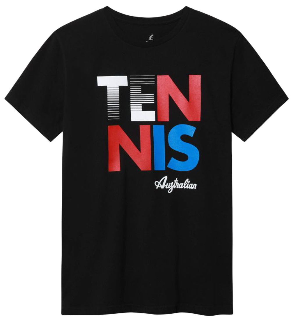 Футболка мужская теннисная Australian Logo T-Shirt - black