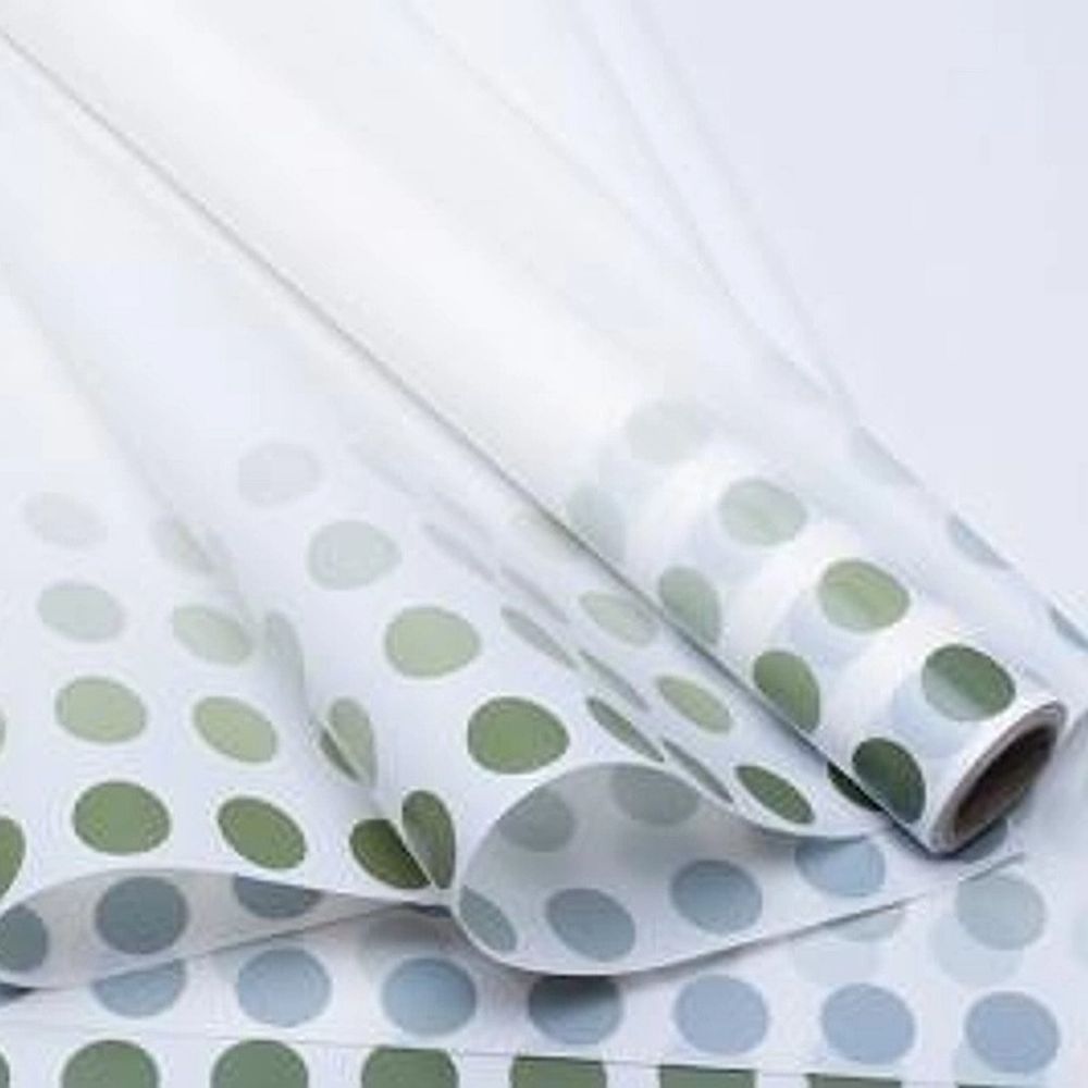 Пленка мат-я Горох на кайме 58см*10м ЗЕЛЕНЫЙ