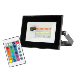 ULF-F60-20W-RGB IP65 200-240В BLACK Прожектор светодиодный. Мультиколор. Пульт ДУ в-к. Корпус черный. TM Uniel