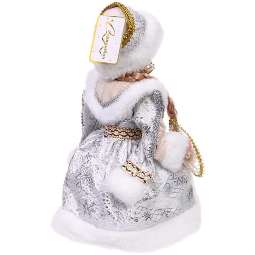 Снегурочка музыкальная «Сказочный день» в серебряной шубке 30 см