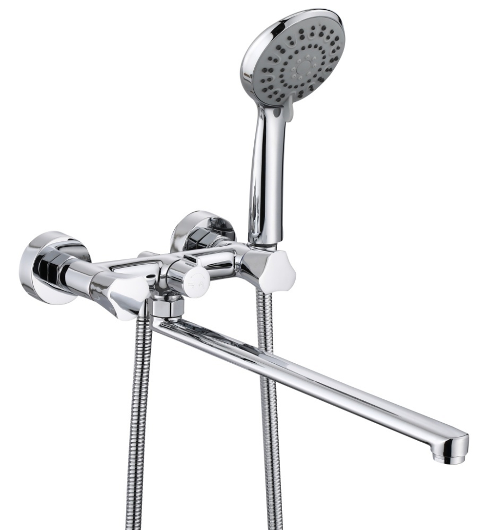 150142 Смеситель 2-руч. для ванны дл. плос. (КРУГ.) ViEiR (10/1шт)