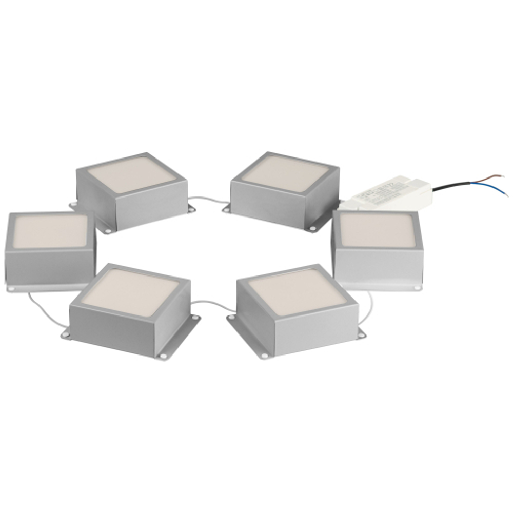 Светильник светодиодный ЭРА Грильято SPO-646-3-4K-S6 36Вт 4000К 89х89мм Домино 100х100 металлик 6 кубиков драйвер