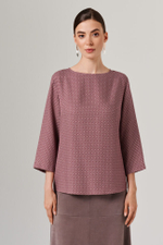 23179 Блузка женская (винный принт)