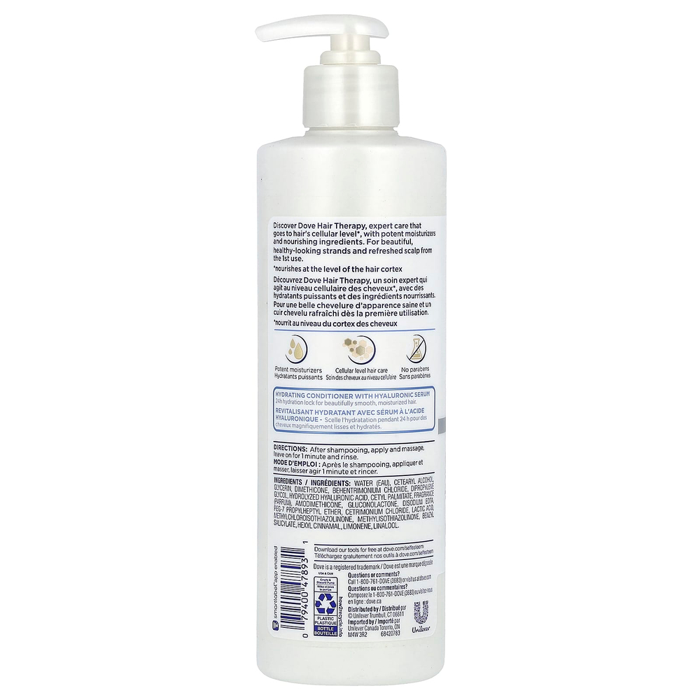 Dove, Hair Therapy, увлажняющий спа-кондиционер, 400 мл (13,5 жидк. унц.)