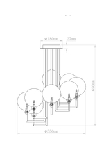 K2KG01P-8G Светильник потолочный с рельефными шарами 55*65см