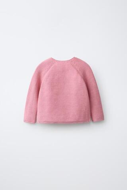 ZARA СВИТЕР С УЗОРОМ «БАБОЧКИ», МЯГКИЙ РОЗОВЫЙ