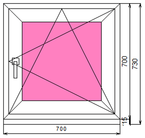 Пластиковое окно 700 х 700 ТермА Эко
