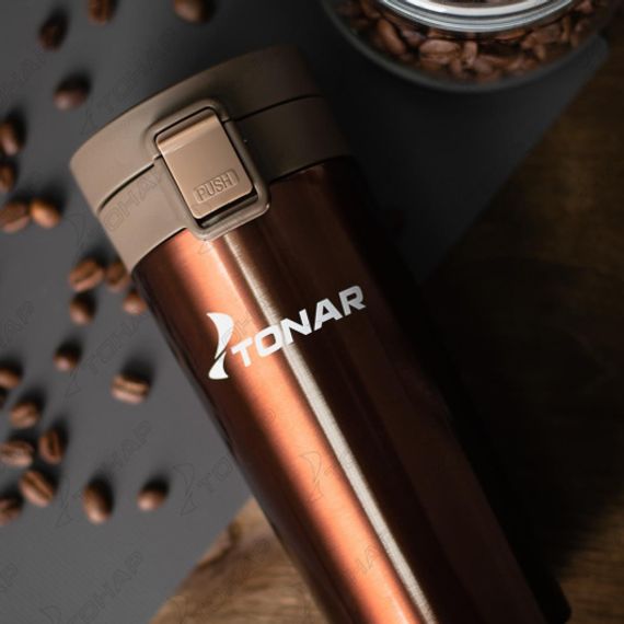 Термос-кружка (HS.TMК-02) 400ML кофейный TONAR