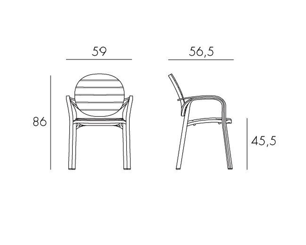 Кресло пластиковое Nardi Palma, тортора