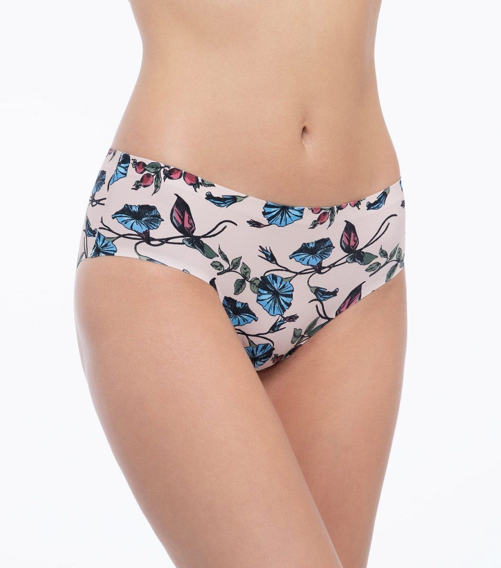 Трусики-слипы Bluebell с принтом в виде колокольчиков (Размер: XL) (Цвет: телесный)