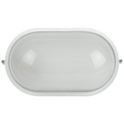 Светильник ЭРА НБП 04-100-001 Акватермо алюминий/стекло IP54 E27 max 100Вт 280х160 овал белый