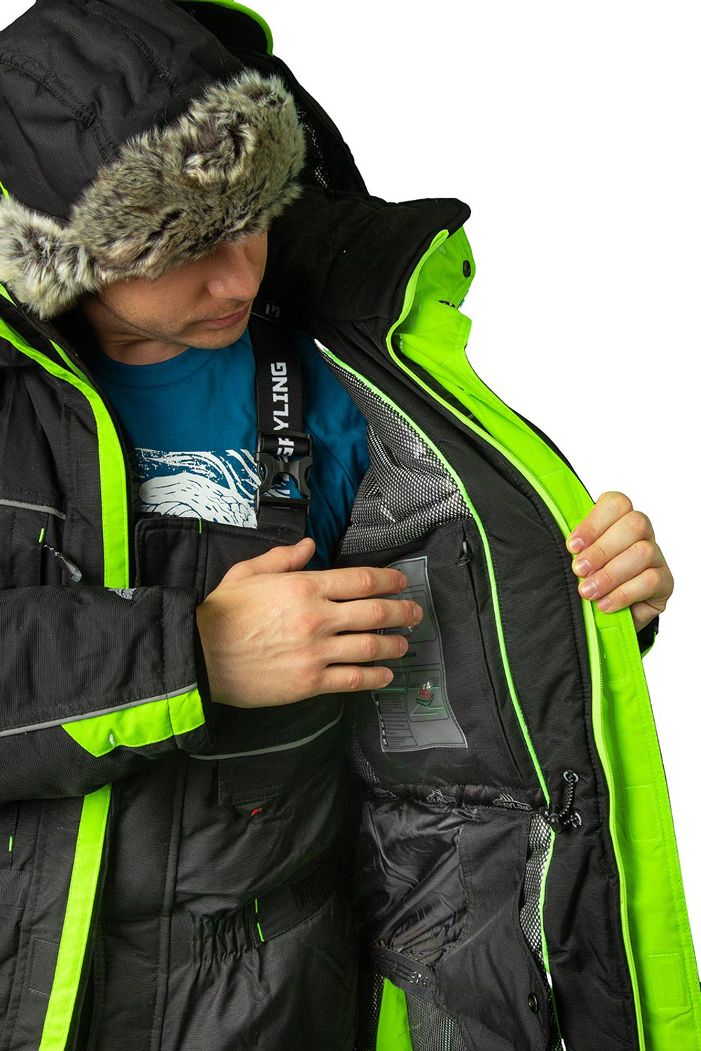 Костюм Селигер (кошачий глаз, зелено-черный) GRAYLING Новатекс