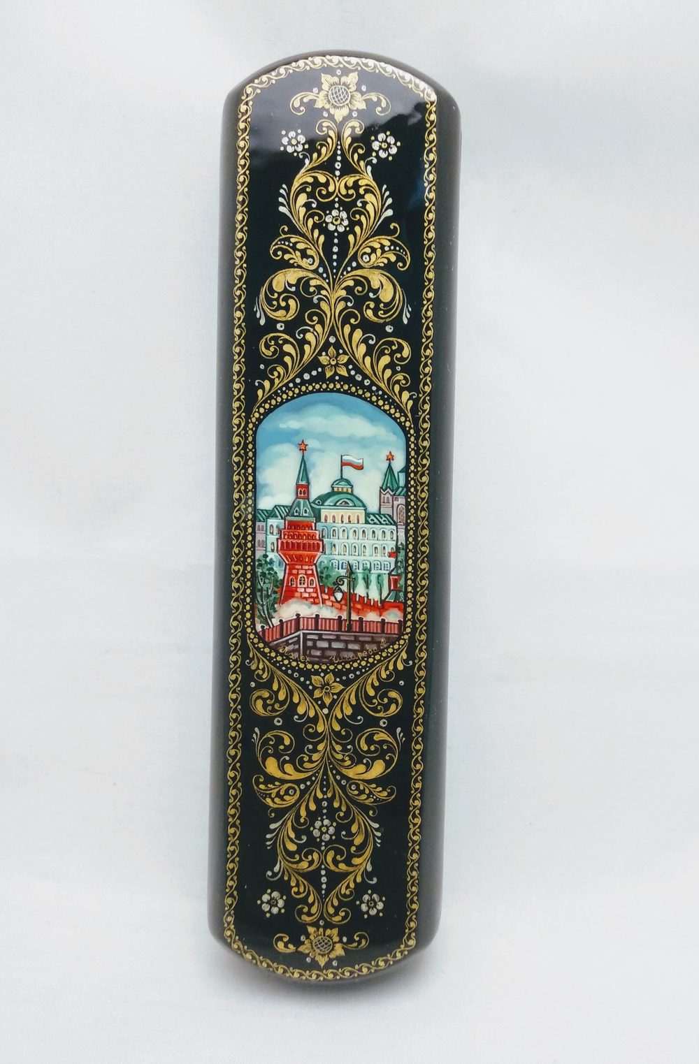 Шкатулка-пенал для ручки "Москва. Зима" худ. А. Чигарева 17.5х4.5см
