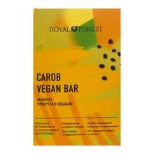 Шоколад ROYAL FOREST Carob Vegan Bar Манго, урбеч из кешью 50 г