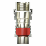 Взрывозащищенный универсальный кабельный ввод серии КАЕС для бронированного и небронированного кабеля М90х2 d:70,8-79мм. Присоединительная резьба GAS 3". Никелированная латунь IP66/IP68