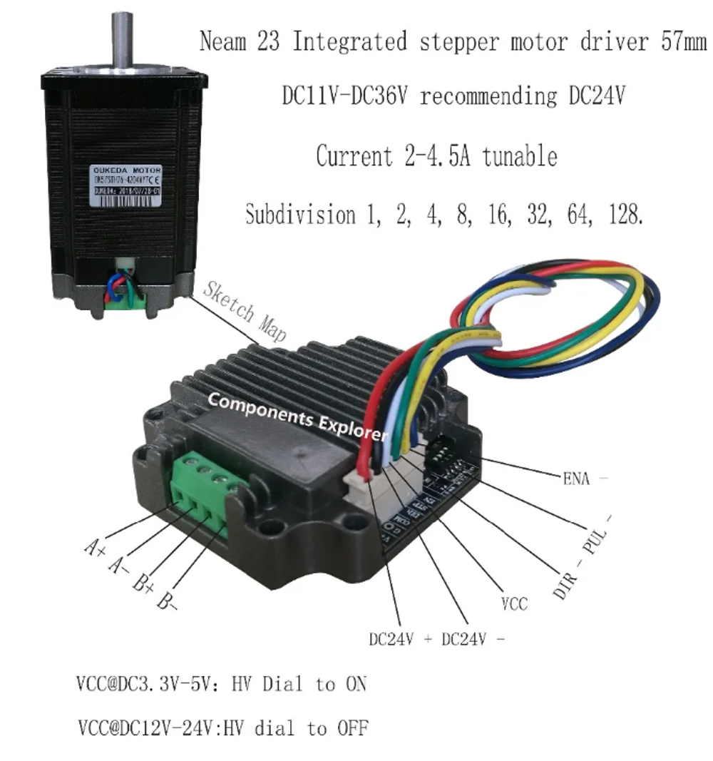 Встраиваемый драйвер шагового двигателя Nema 23