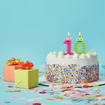 Свеча-цифра для торта "0" "С глазками", 6 см, ЗОЛОТАЯ СКАЗКА, с держателем, в блистере, 591403