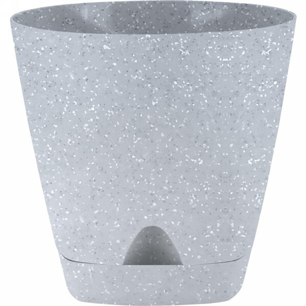 Горшок для цветов пластиковый 1,35л d-14см «Amsterdam» с прикорневым поливом, светлый камень