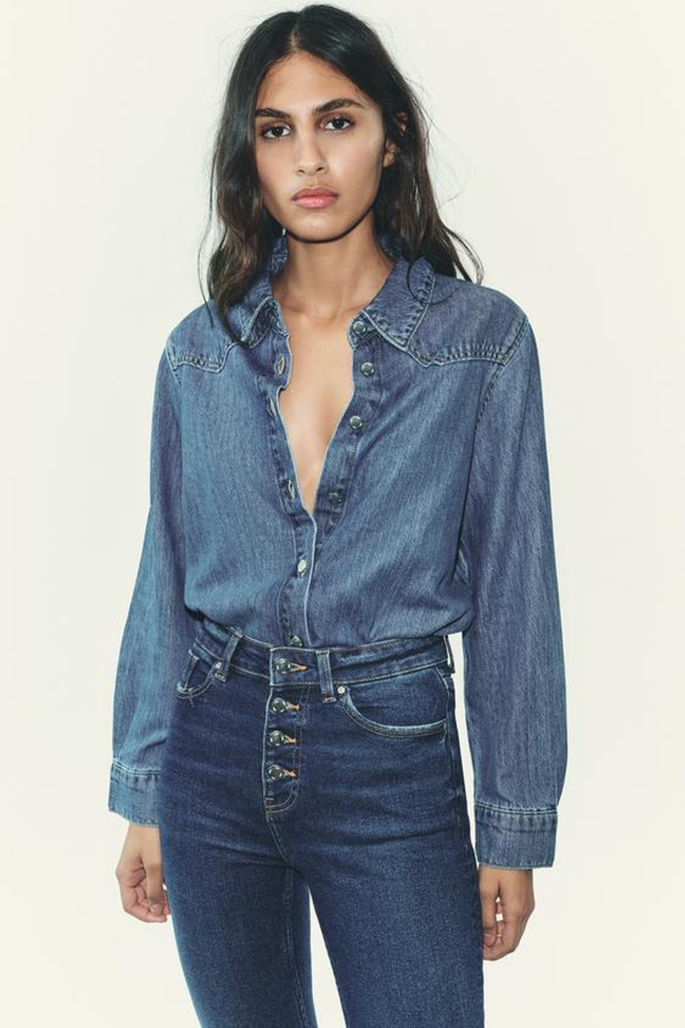 ZARA ДЖИНСЫ Z.06 КЛЕШ С ВЫСОКОЙ ПОСАДКОЙ, СИНИЙ