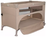 PITUSO Манеж-кровать Valencia, Beige/Бежевый,опуск.бортик, 2 уровня,лаз на молнии,125*65 см