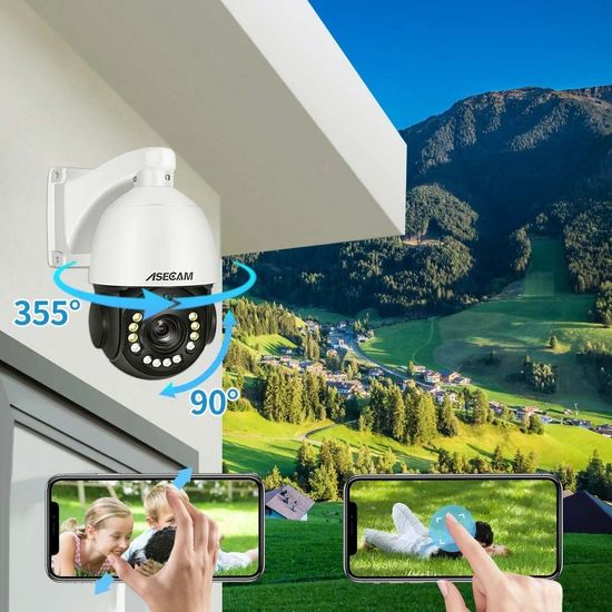 ASECAM Уличная поворотная IP WiFi видеокамера Sony IMX415 4K 8Mp PTZ PoE 30X увеличение и определение человека