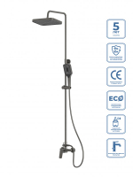 Душевая стойка BelBagno с верхним и ручным душем DUE-DOCM-GM