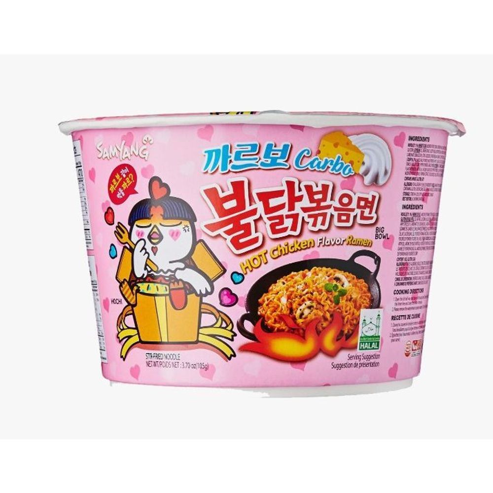 Лапша Samyang Hot Chicken Carbonara со вкусом острой курицы крем карбонара 140 гр.