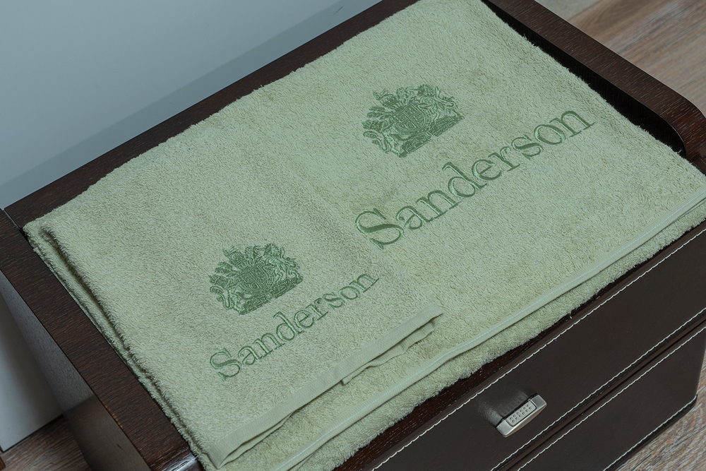 Набор полотенец 3шт Palombella Sanderson Logo Ricamato Эмблема вышита 875 оlive-оlive зеленый-зеленый