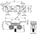 Комплект роликов для раздвижных дверей SLD.Comfort.SET.rollers/60 (DIY Comfort 60/4 kit)