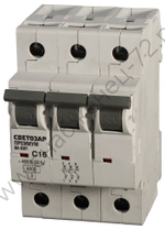 СВЕТОЗАР 3-полюсный, 63 A″C″ откл. сп. 6 кА, 400В, Автоматический выключатель (SV-49023-63-C)