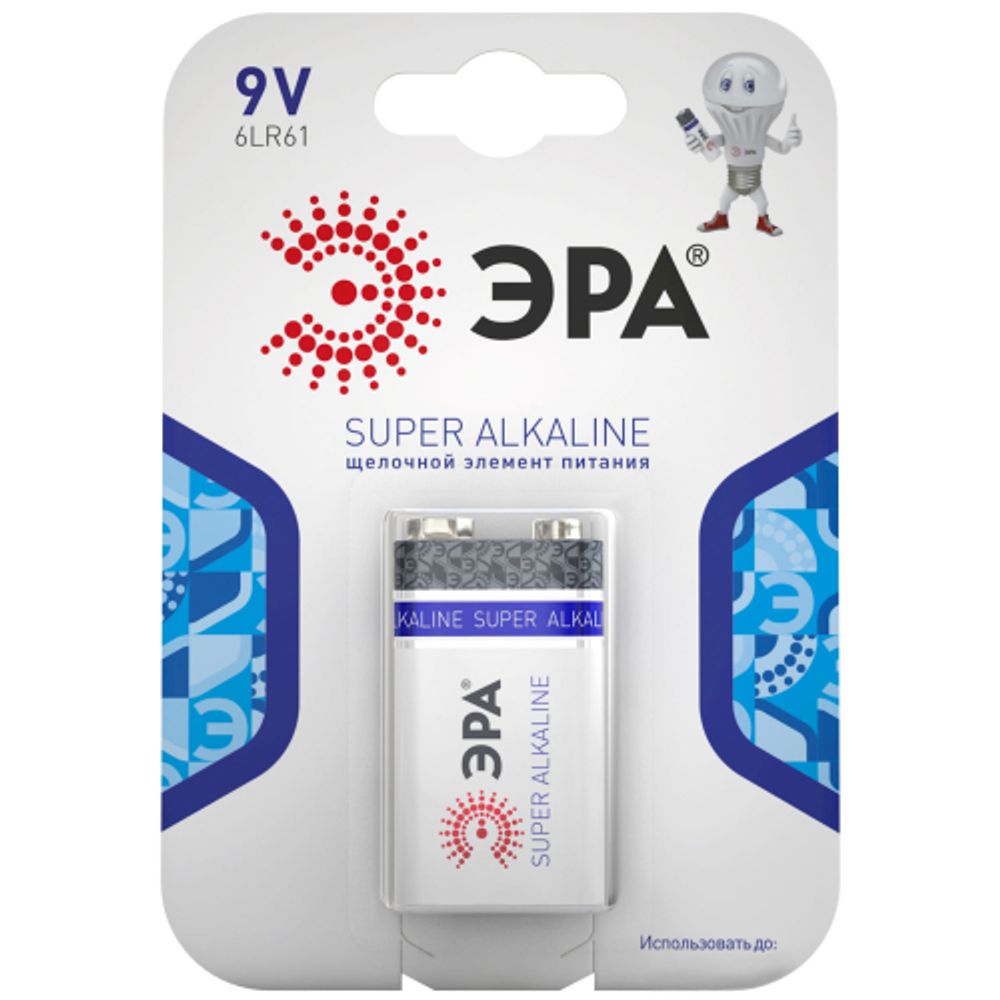 Батарейки ЭРА 6LR61-1BL SUPER Alkaline