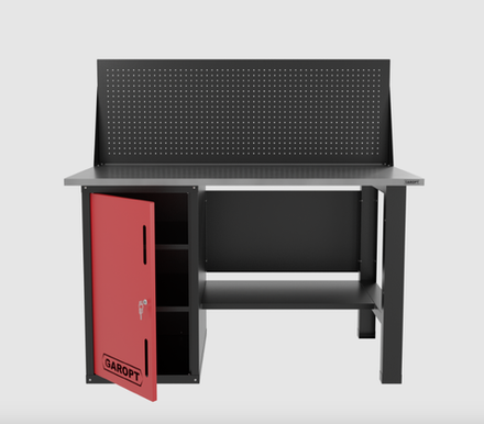 Верстак однотумбовый с экраном 1400*700 GAROPT красный, GT1400STDPP.red