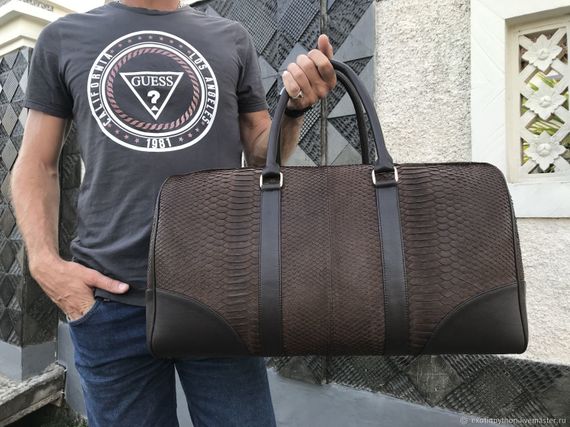 Дорожная сумка из кожи питона BG-411