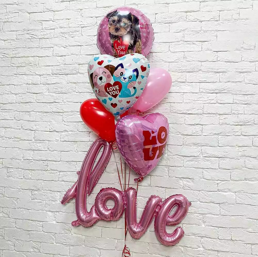 Композиция из шаров, Влюбленные, Love