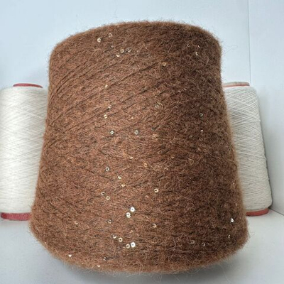 BABY SEQUINS - Luxury Selection by Ri.Go; 67% baby альпака, 20% шёлк, 13% п/а, пайетки 2мм; 600м/100гр; col. 6207, цвет: каштаново-коричневый