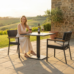 Стол обеденный КАНА алюминий, стекло 80x80 см (1 ножка)