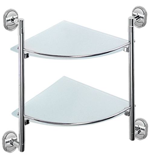 31007-2 Стеклянная полка угловая (2-этажа)  HANSEH (5/1шт)