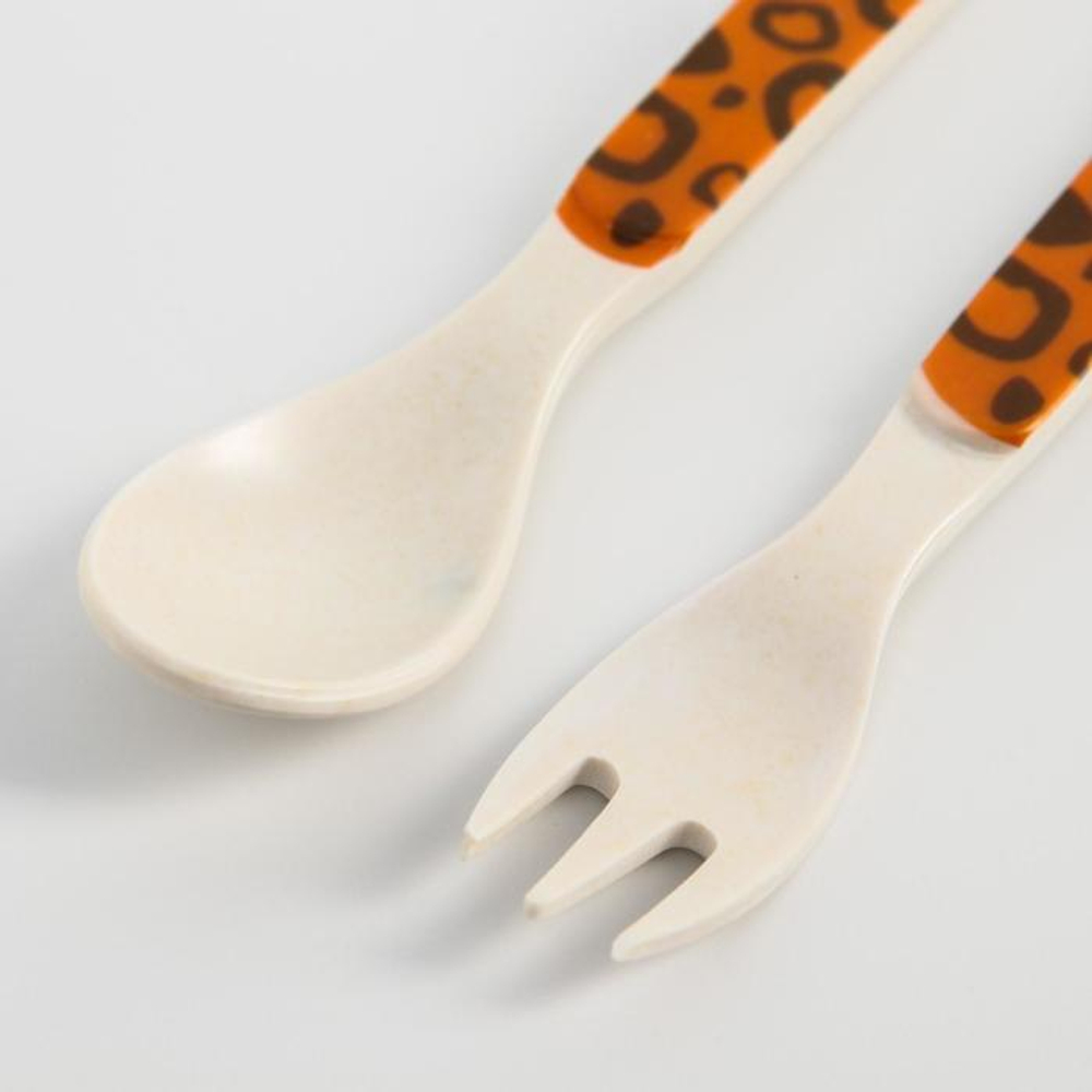 5083951 Набор столовых приборов из бамбука "Леопард", вилка, ложка