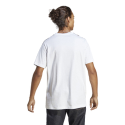 Мужское теннисное поло adidas Essentials Single Jersey 3-Stripes T-Shirt Men - White, Black