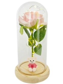 Роза вечная в банке, ночник светильник, подарок на 14 февраля и 8 марта