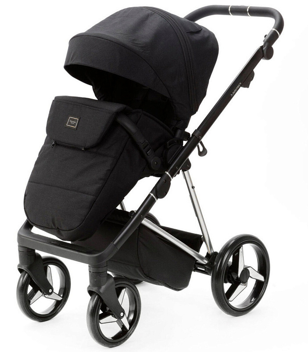 Детская коляска Adamex Quantum Star 2 в 1 Q-STAR51 (ЧЕРНЫЙ+ХРОМ РАМА)